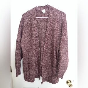 a new day Women's Burgundy Cardigan Sweater